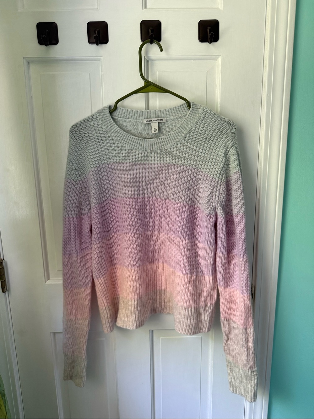 Autumn Cashmere Pastel Ombre Crewneck Sweater Size Large